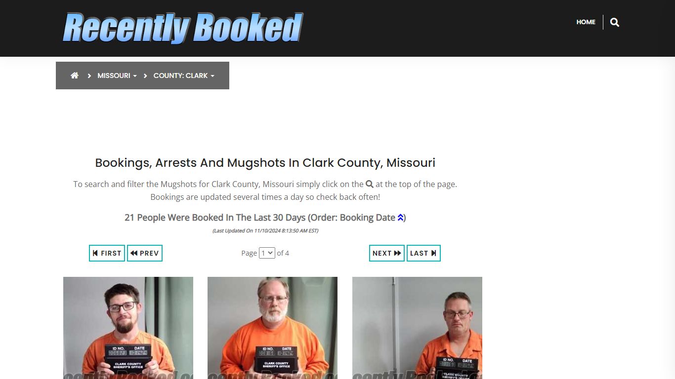 Bookings, Arrests and Mugshots in Clark County, Missouri - Recently Booked